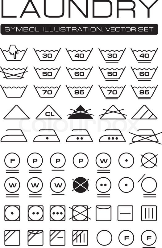 Laundry Symbols Variety Inventory vector Colourbox picture about Laundry Symbols Printable known as Laundry Symbols Range Inventory vector Colourbox