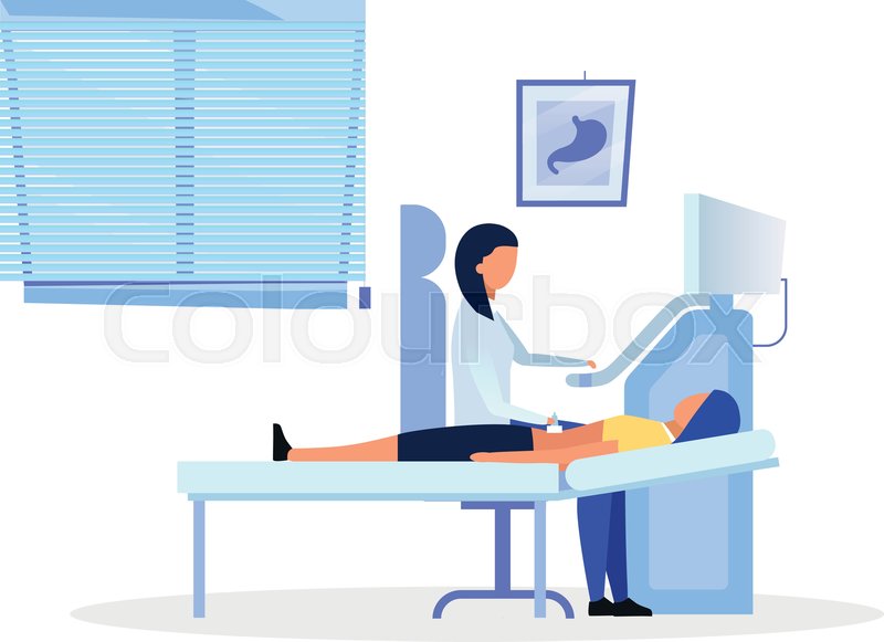 Sonographer examining digestive system ... | Stock vector | Colourbox
