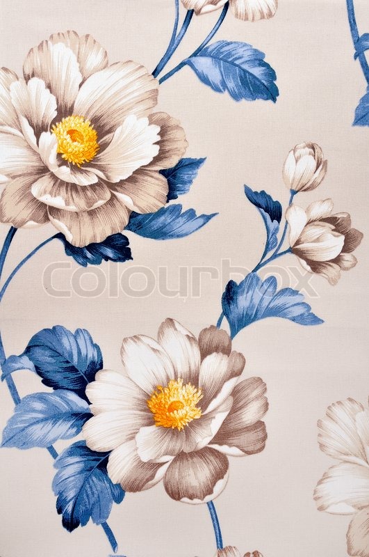 Fabric, floral pattern Stock image Colourbox