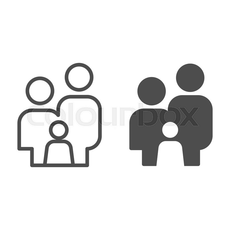 Family Simple Figures Line And Solid Icon Parents And Child Stand Together Symbol Outline Style Pictogram On White Background Relationship Sign For Mobile Concept Or Web Design Vector Graphics Stock Vector Family Simple Figures Line And Solid Icon Parents And Child Stand Together Symbol Outline Style Pictogram On White Background Relationship Sign For Mobile Concept Or Web Design Vector Graphics Stock Vector