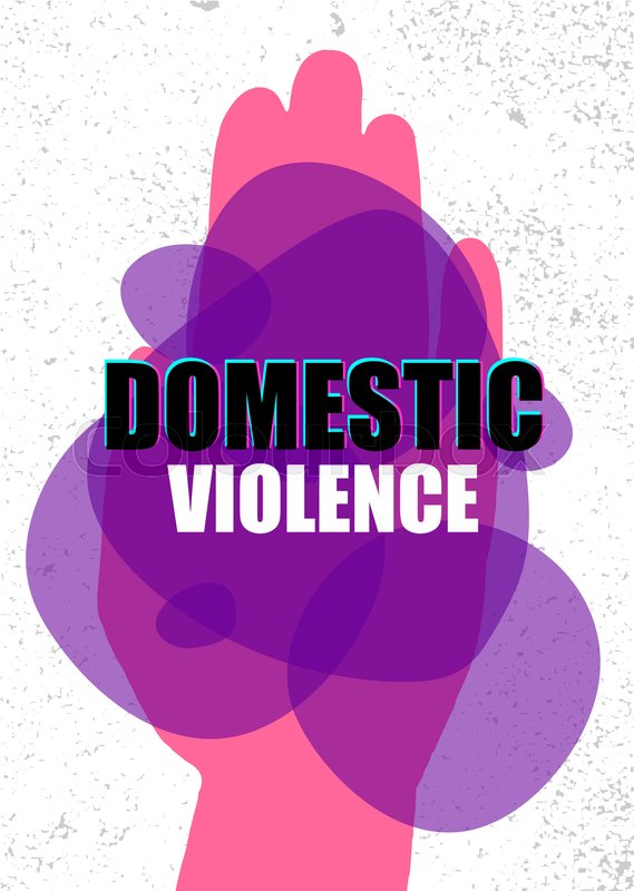 Domestic violence pop art banner on | Stock vector | Colourbox