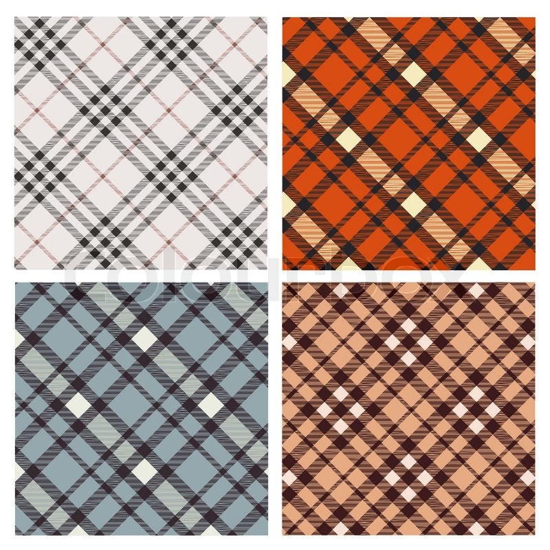 tartan plaid fabric textile pattern set - vector | stock vector tartan plaid fabric textile pattern set - vector | stock vector