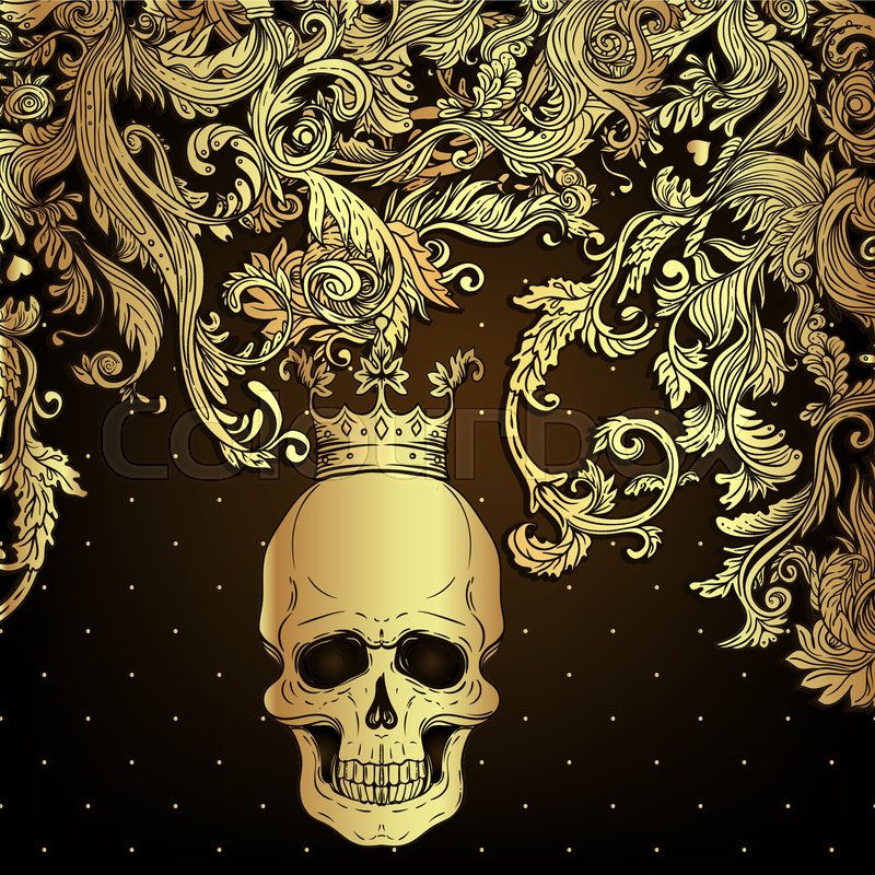 Skull Damask Wallpaper