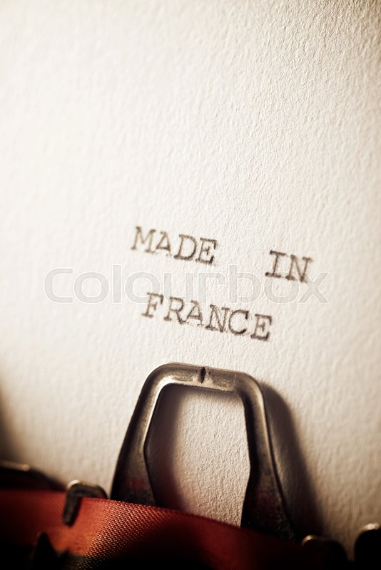 The sentence, made in France, written Stock image Colourbox