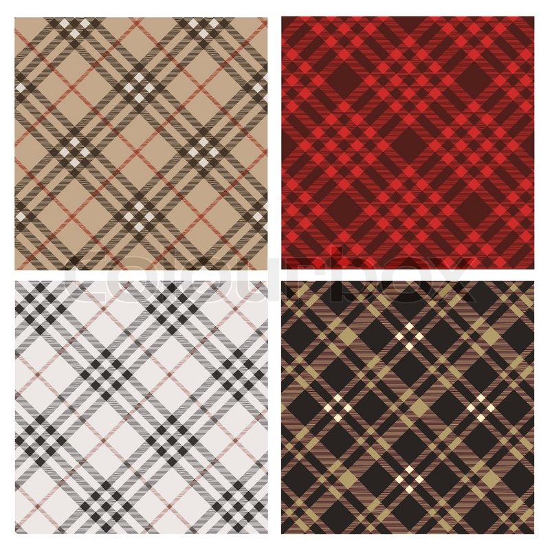 tartan plaid fabric textile pattern set - vector | stock vector tartan plaid fabric textile pattern set - vector | stock vector