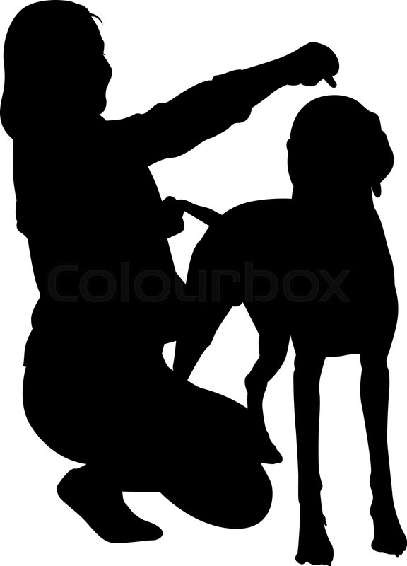 Dog breed gundogs with a dog handler Stock vector Colourbox