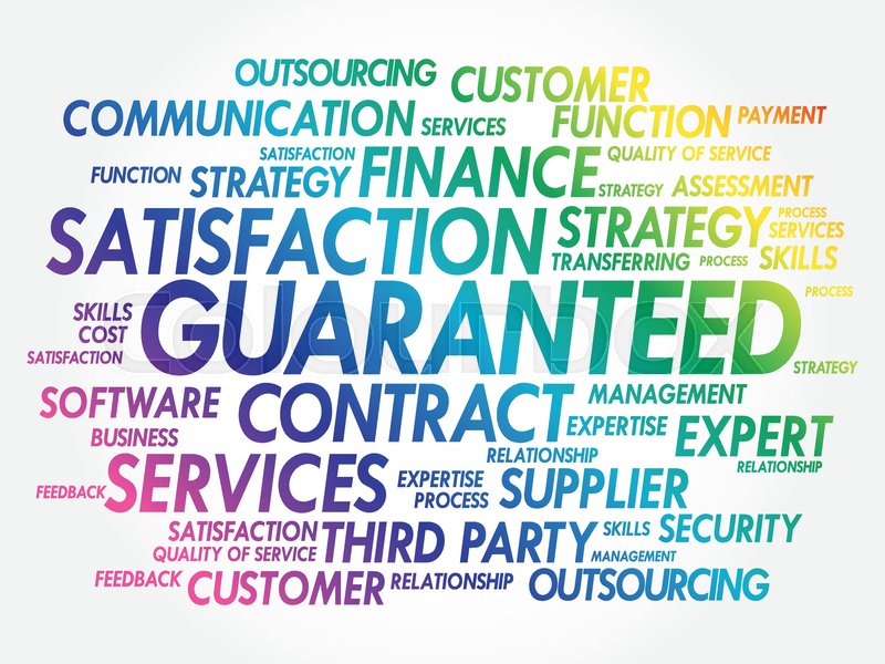 Satisfaction Guaranteed Word Cloud, Stock vector Colourbox