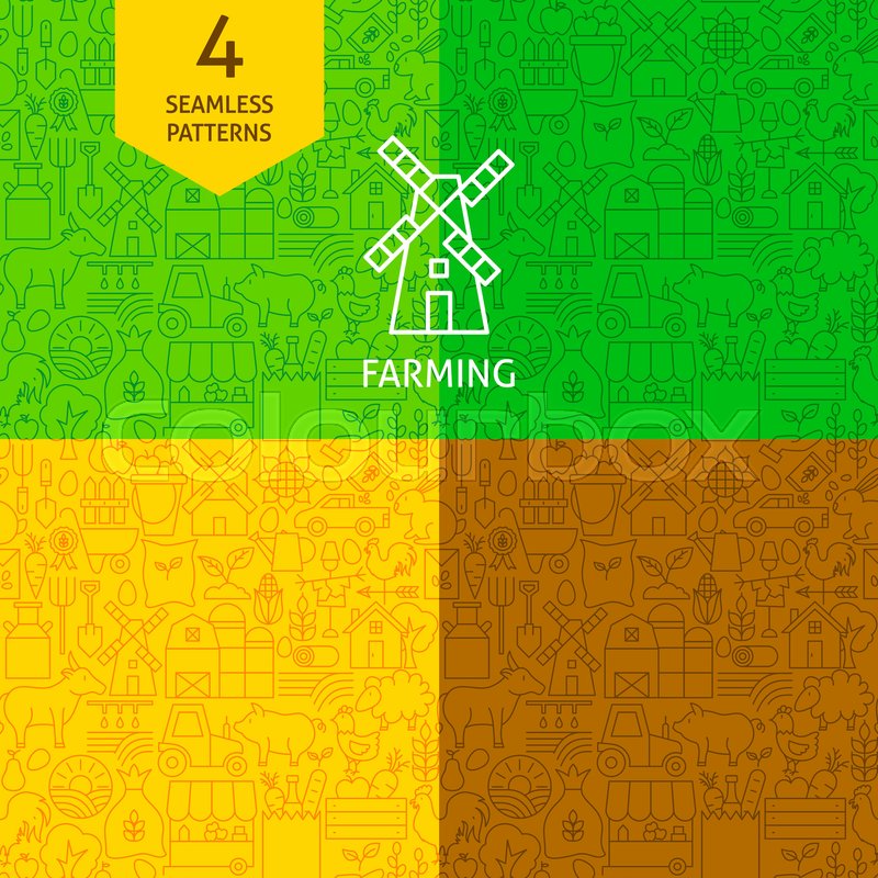 Line Farming Patterns. Vector ... | Stock vector | Colourbox