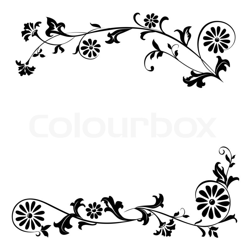 elements for design flowers and ornaments floral stock photo