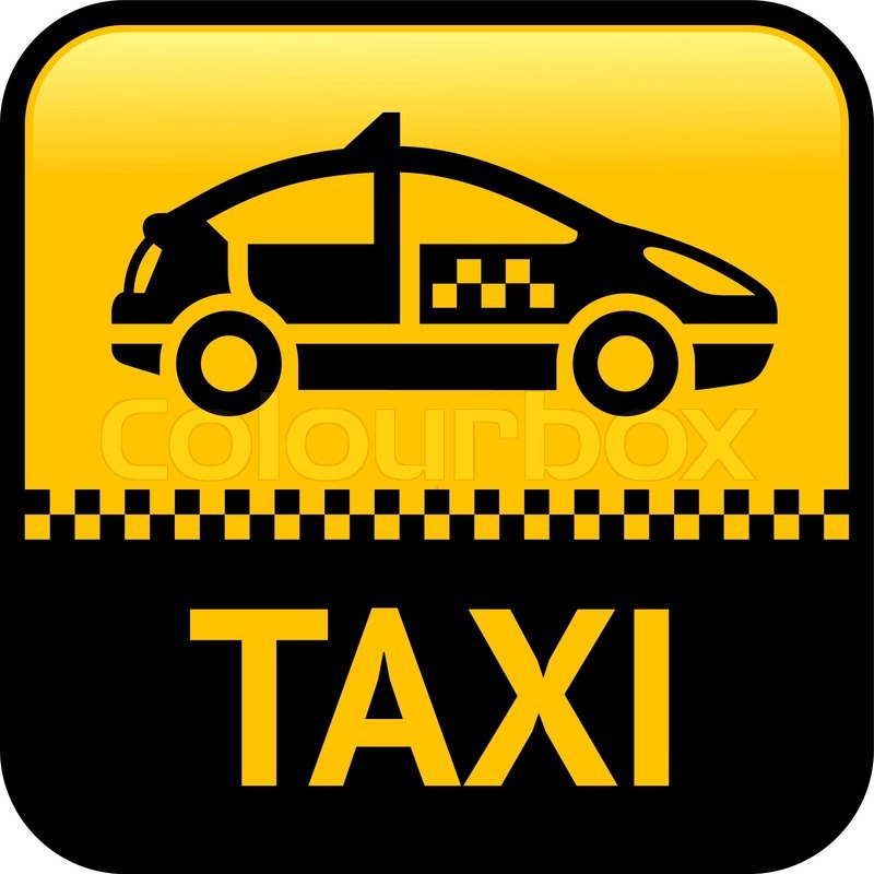 Taxi cab button, vector icon Stock Vector Colourbox