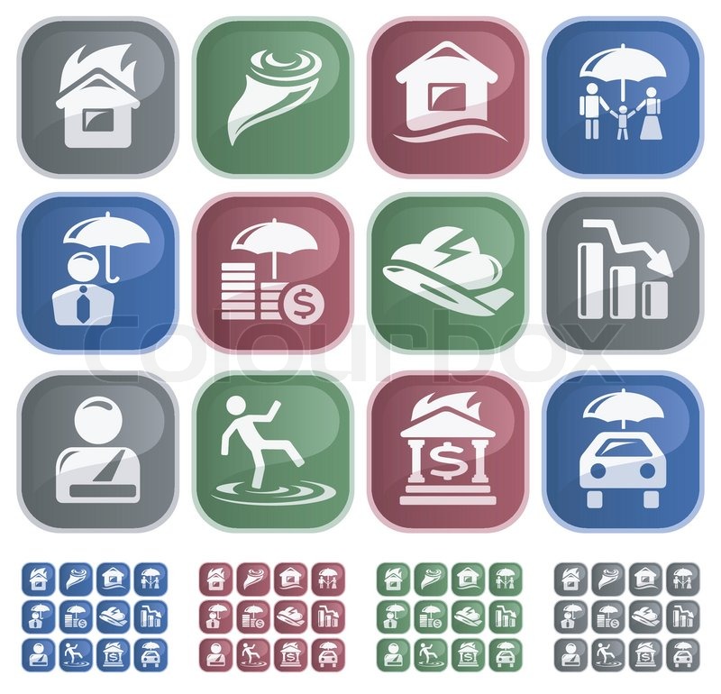 Insurance button set | Stock vector | Colourbox
