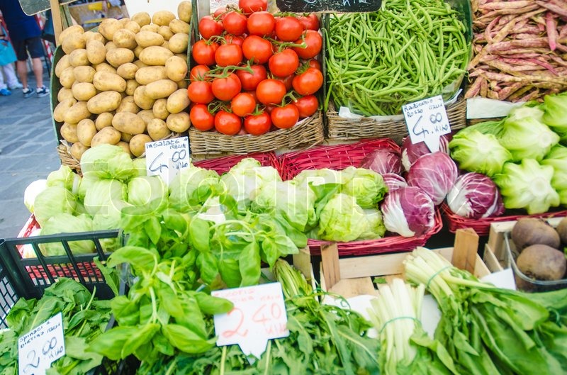 Fruits and vegetables at the market stall | Stock Photo ...