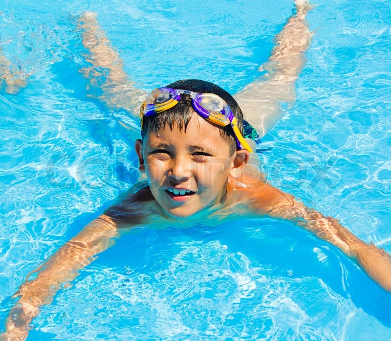 little boys swimming