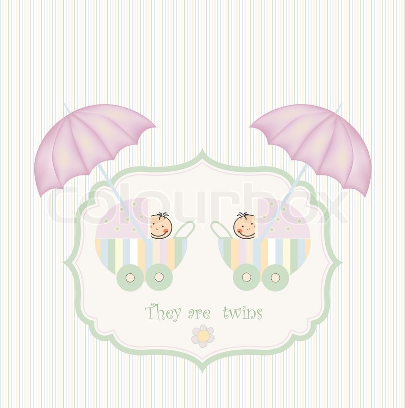 Twins announcement card Stock vector Colourbox