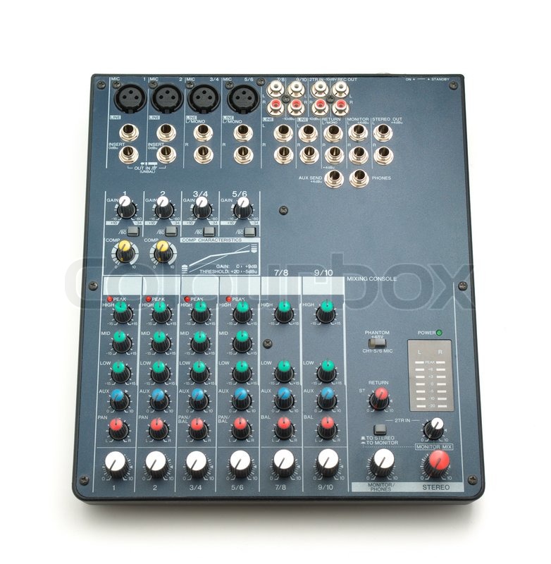 Isolated mixing console Stock image Colourbox