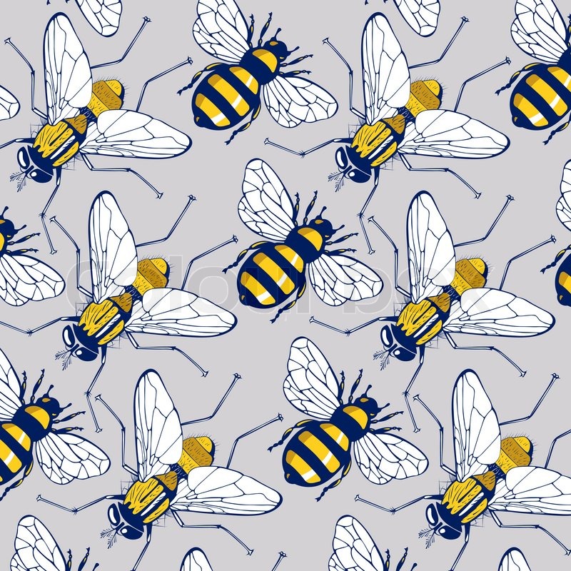 Bee, pattern, detailed | Stock Vector | Colourbox