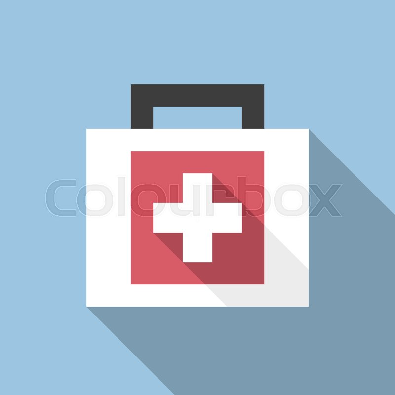 First aid kit on gray background with | Stock vector | Colourbox