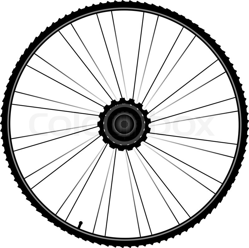 Bike wheel with spokes and tire isolated on white background Stock Vector Colourbox