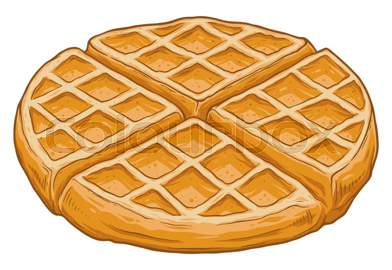 Fresh delicious Belgian waffles, | Stock vector | Colourbox