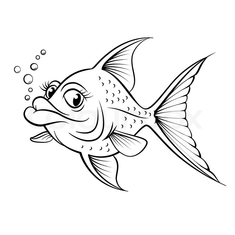 simple cartoon fish outline