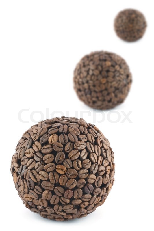 Coffee balls isolated on white Stock image Colourbox