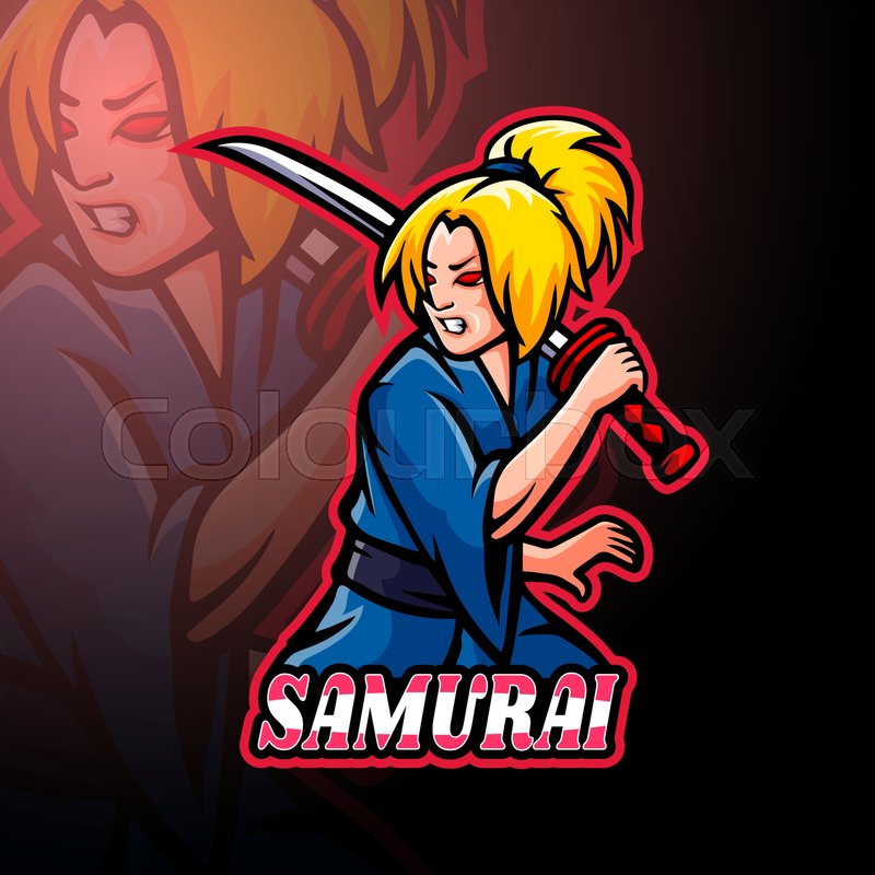 Vector Illustration Of Samurai Girl Stock Vector Colourbox