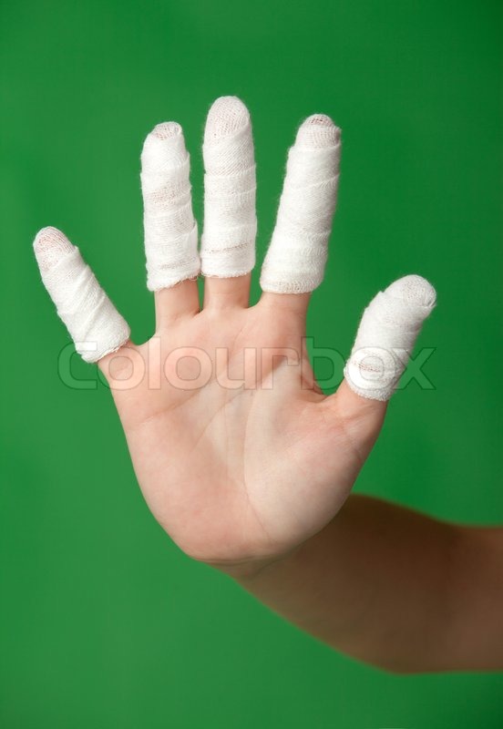 Fingers with Bandage Stock Photo Colourbox