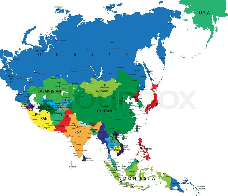 east asia political map