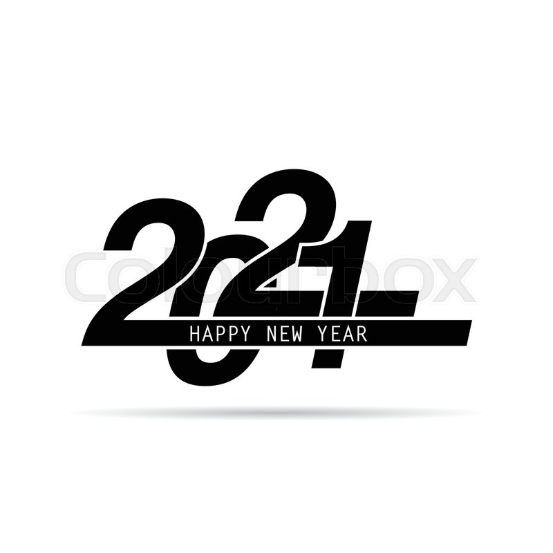 Happy New Year 21 Text Design Stock Vector Colourbox