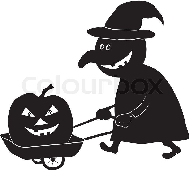witch with pumpkin silhouette stock vector colourbox pumpkin silhouette vector
