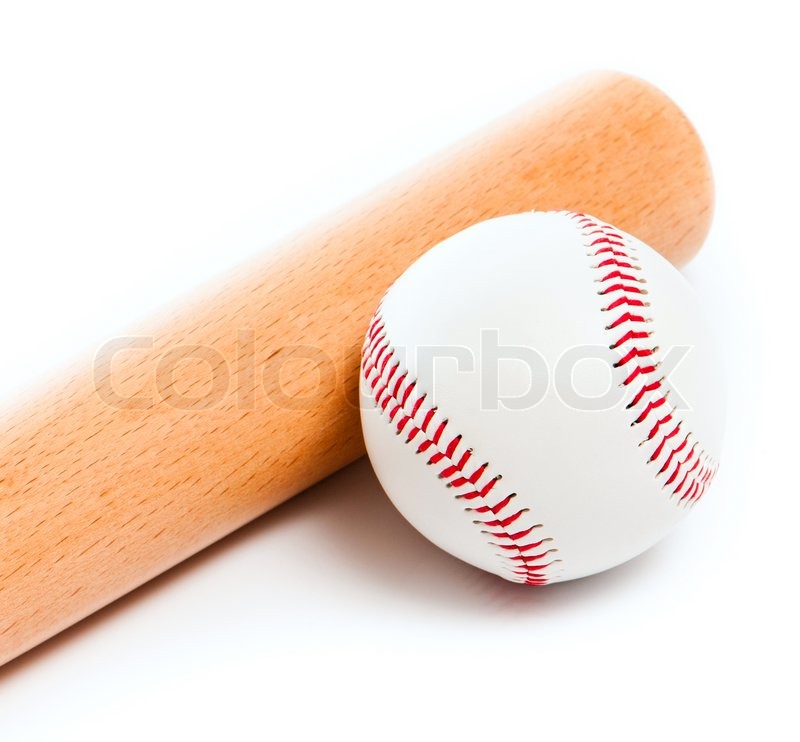 Ball and baseball bat Stock image Colourbox
