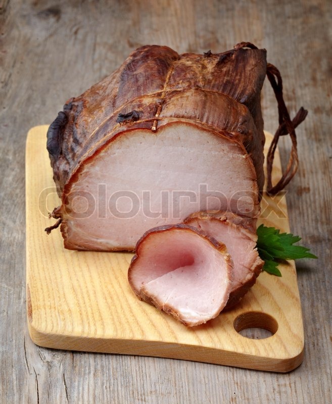 Geräuchertes Fleisch Stock Bild Colourbox