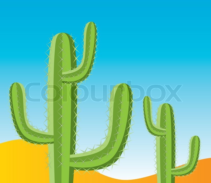 Vector cactus in desert | Stock Vector | Colourbox