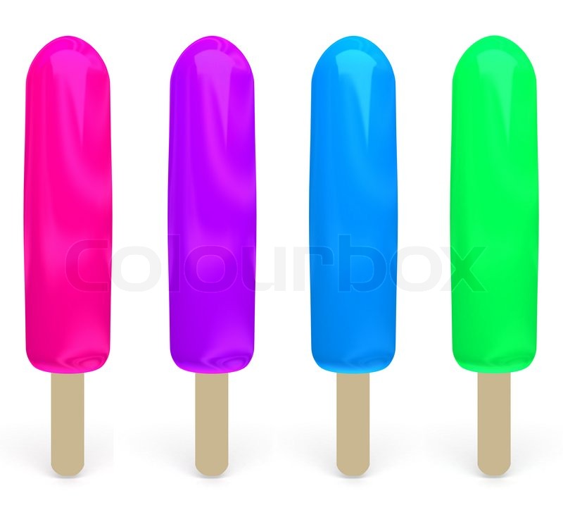 set of color popsicles