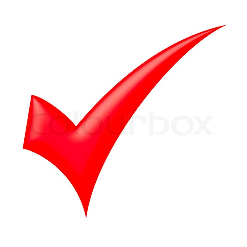 Red check mark | Stock Photo | Colourbox