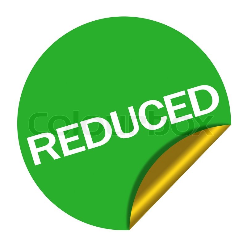 Reduced price green sticker | Stock Photo | Colourbox