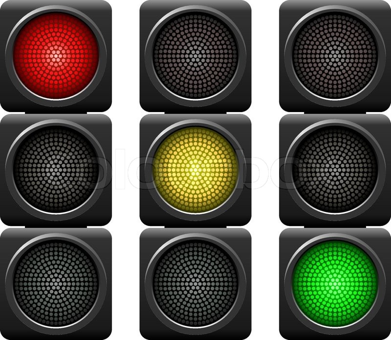 Traffic lights isolated on white background. Stock Vector Colourbox