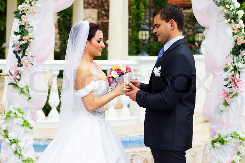 Happy Young Couple Just Married Stock Image Colourbox