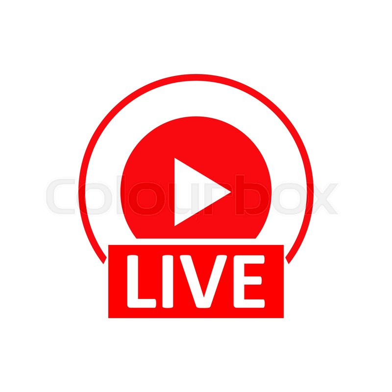 Live Stream sign. Red symbol, button | Stock vector | Colourbox