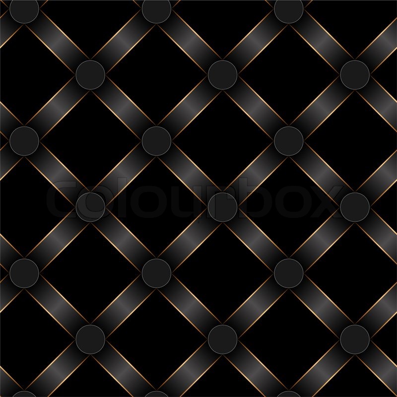 Seamless black ribbon and gold strip pattern | Stock Photo | Colourbox