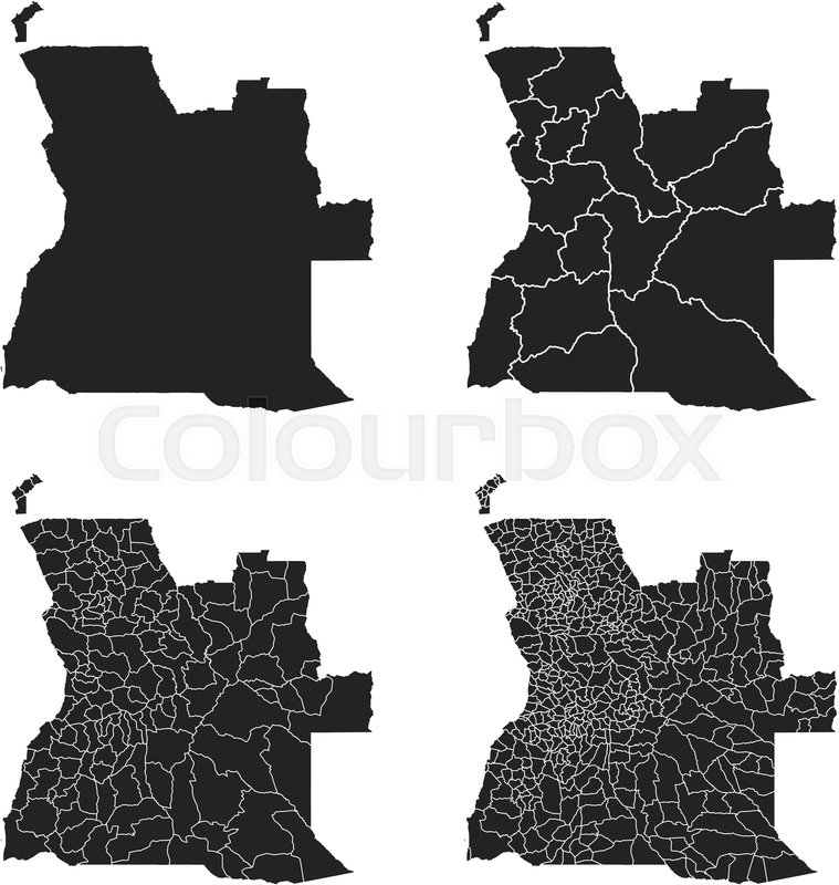 Angola vector maps with administrative ... | Stock vector | Colourbox