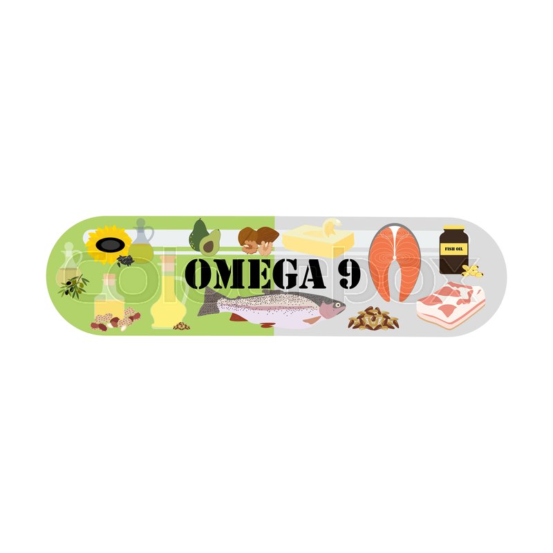 Omega 9 illustration on the white Stock vector Colourbox