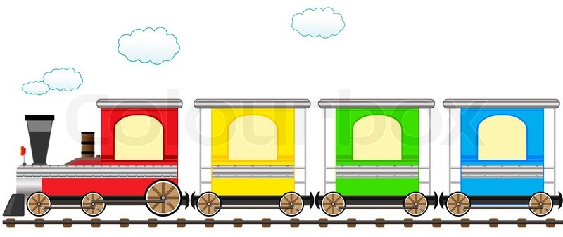 Cartoon isolated cute train with Stock vector