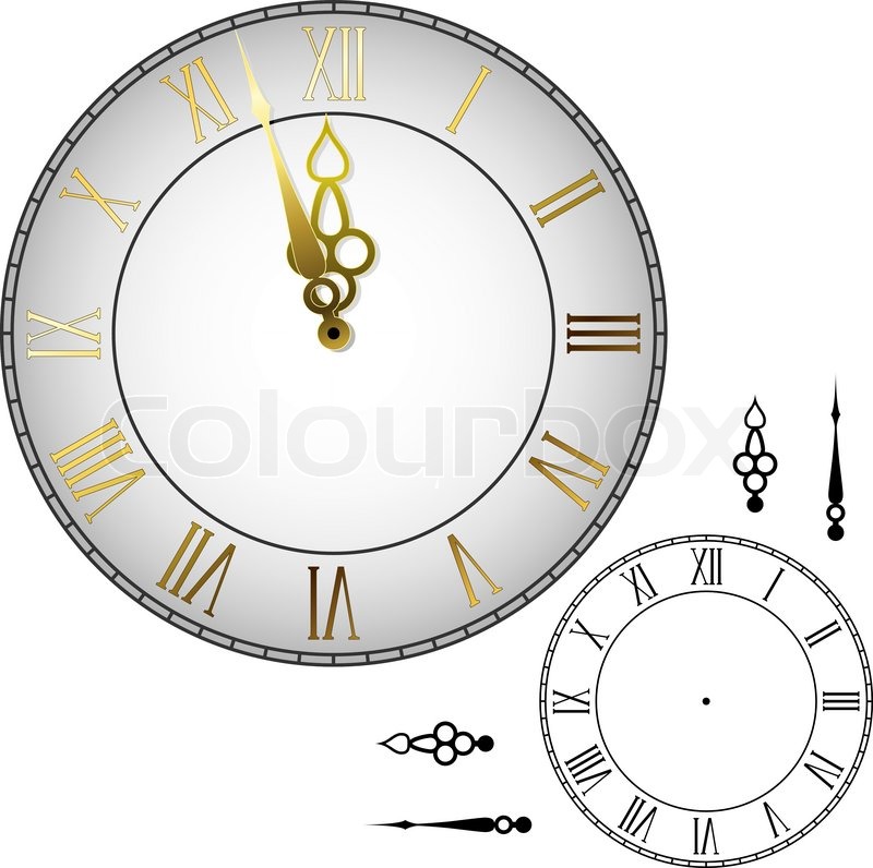 Stock Photo Of Alarm Clock Set With Hands From 7 To 12 Oclock Clock Face Clockface Or Watch Face With Hands Line Art Icon