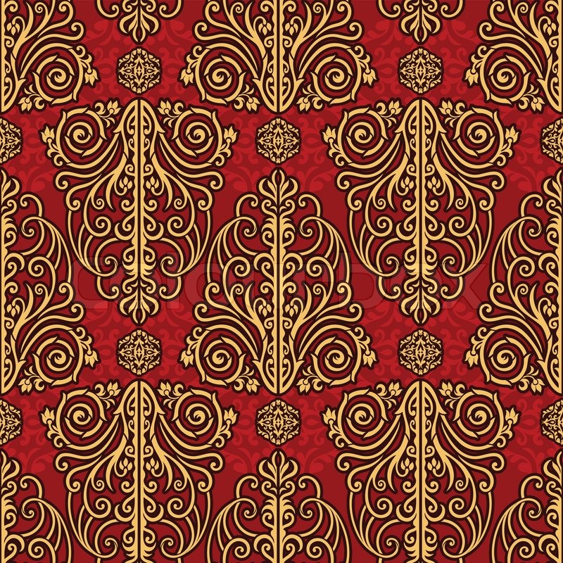 Abstract Beautiful Background Royal Damask Ornament Vintage Rich