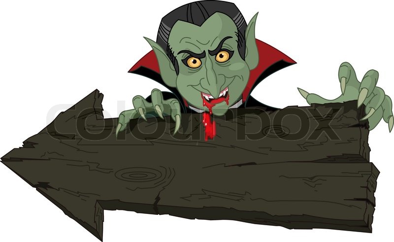Dracula über HalloweenPfeil StockVektor Colourbox