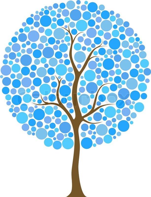 winter circles tree stock vector colourbox christmas box shrub