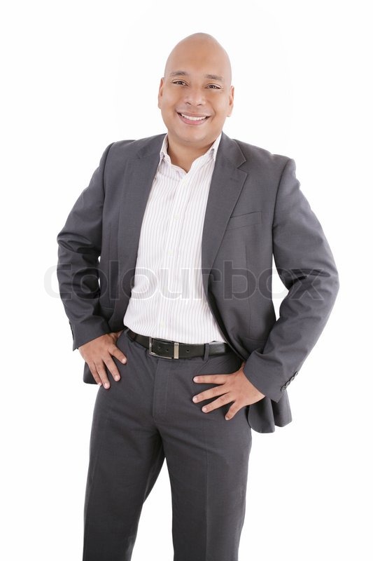 Portrait of black businessman with suit over white 