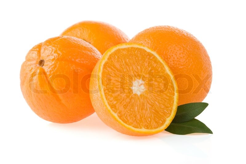 Orangenfrucht und Slices isoliert auf ... | Stock Bild | Colourbox