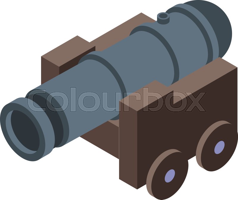 Pirate ship cannon icon. Isometric of ... | Stock vector | Colourbox